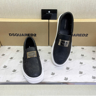 Giày slipon lười nam Đôn Chề da Pu dập nổi vân logo chữ monogram tag logo kim loại cao cấp boy phố GS135P