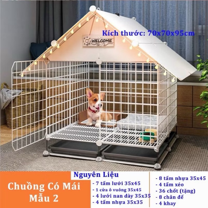 [Tặng Chốt] Chuồng Quây Lắp Ghép Cho Chó Mèo, Thú Cưng, Lồng Pet, Thỏ, Hamster, Lưới Ghép Đa Năng