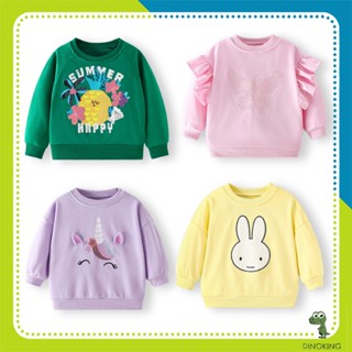 Áo nỉ bé gái dài tay DINOKING Áo thu đông cho bé gái chất nỉ da cá mềm mịn phù hợp mùa thu 2 - 8 tuổi AD16