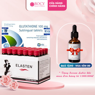 [COMBO TRẮNG DA CHỐNG LÃO HOÁ ] Viên Ngậm Trắng Da Glutathione 100mg + Nước Uống Collagen Elasten