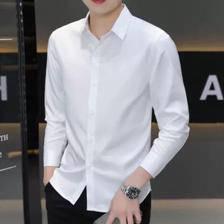 Áo sơ mi nam màu trơn cao cấp chất lụa thái mềm mịn thoáng mát . form body
