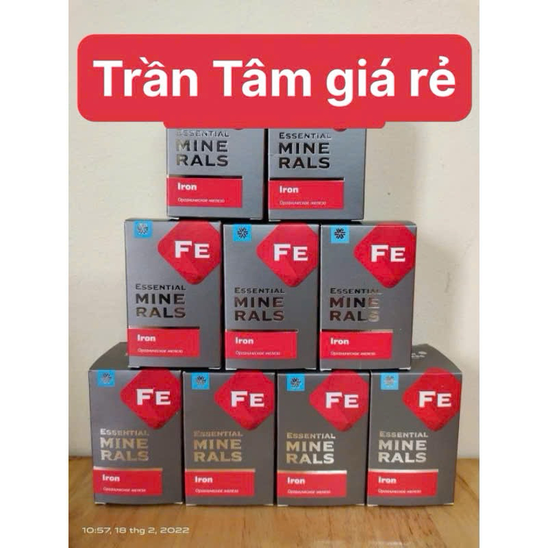 Sắt FE Siberian Essential Minerals Iron giúp sản sinh hình thành tạo máu và lưu thông máu tốt hơn
