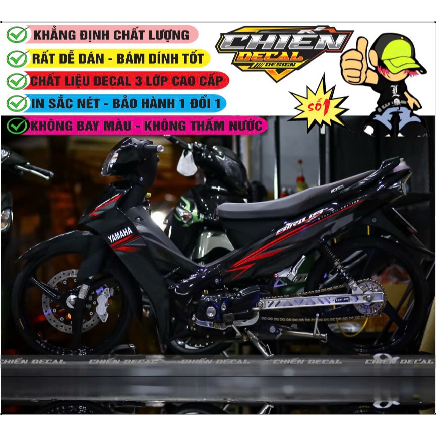 TEM RỜI XE SIRIUS MẪU ZIN ĐEN XÁM ĐỎ