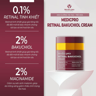  Kem sạch nám trắng da trẻ hóa Medicpro CGF Retinal Bakuchiol Cream 50ml 