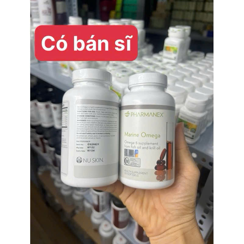 Dầu cá Omega 3 Nuskin Hàng Tiếng Anh , giúp cải thiện trí não, làn da, giúp sáng mắt và tốt tim mạch.