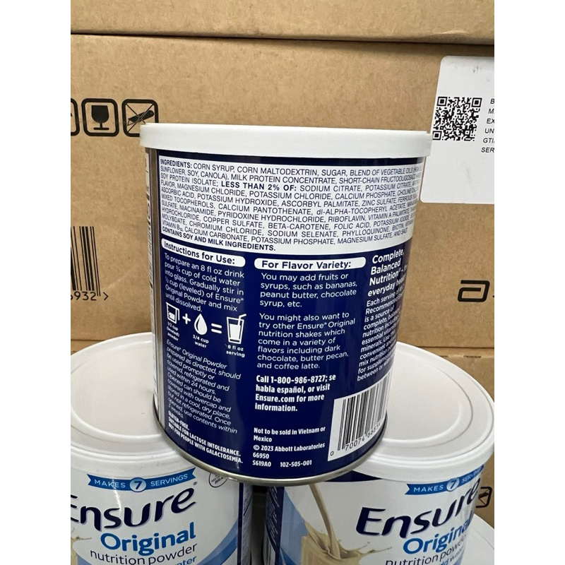 [ 01/2026 ] 1 thùng 6 lon Sữa bột Ensure Mỹ Original Nutrition Powder hương vanilla 400g/lon