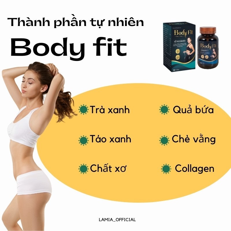 Viên uống giảm cân body Fit giảm cân cấp tốc 10kg cơ địa khó giảm an toàn cho mẹ sau sih Hộp 30 viên