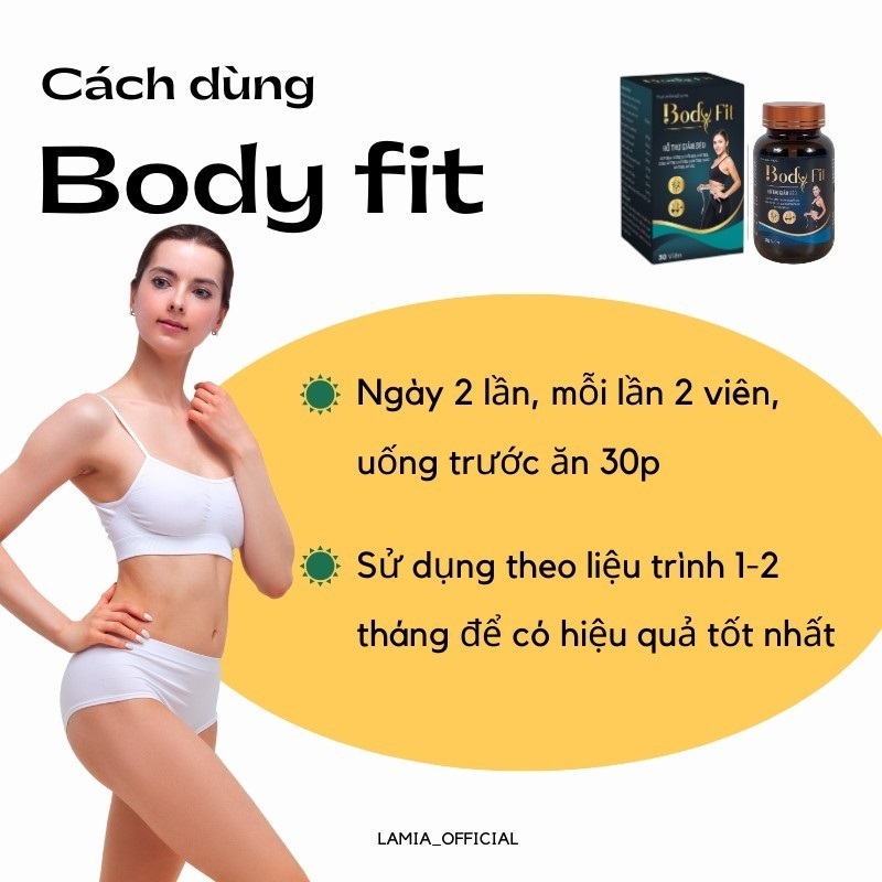 Viên uống giảm cân body Fit giảm cân cấp tốc 10kg cơ địa khó giảm an toàn cho mẹ sau sih Hộp 30 viên