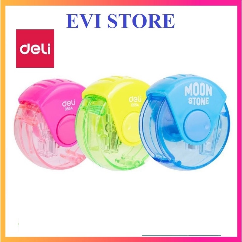 Set 3 gọt bút chì Deli 0554 / Chuốt chì Moon Stone E0554
