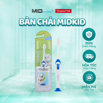 Bàn chải đánh răng Midkid cho bé từ 1 tuổi giúp làm sạch răng, lông chải mềm mại an toàn