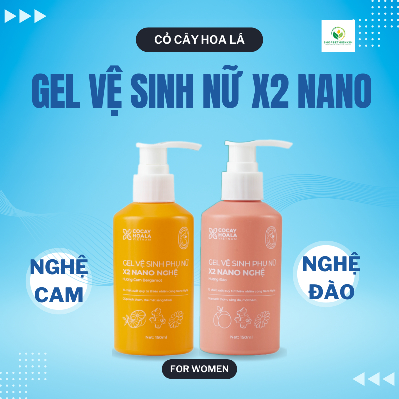 Dung Dịch Vệ Sinh Phụ Nữ X2 Nano Nghệ Cỏ Cây Hoa Lá 150ml Shopbethienkim