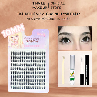 Mi Giả Tách Sợi 10mm, Mi Chùm Có Thể Tái Sự Dụng, Nối Mi Dày Dài