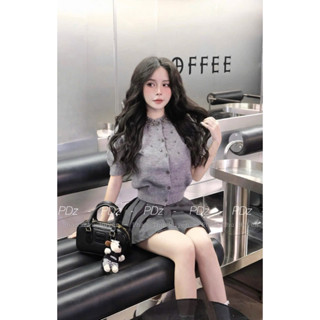 Áo len miu miu cổ đá tay bồng hàng QCCC