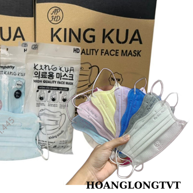 Thùng 300 cái khẩu trang Cua King Crab 4 lớp - Khẩu Trang KING KUA sỉ thùng 300c