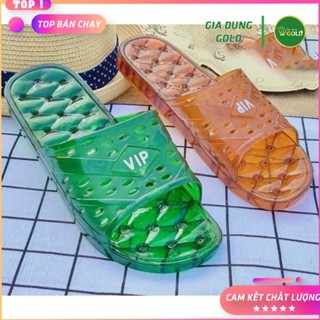 Dép VIP, dép đi nhà tắm có lỗ thoát nước chống trơn trượt, dép nhựa trong suốt đi nhà vệ sinh