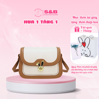 Túi đeo chéo nữ S&B Handmade tự đan thủ công DIY da Pu khóa hình thỏ cute dùng làm quà tặng