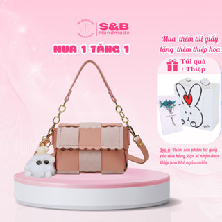Túi da B Handmade hình bánh quy cute tự đan đeo chéo hoặc đeo tay làm quà tặng đầy ý nghĩa B102