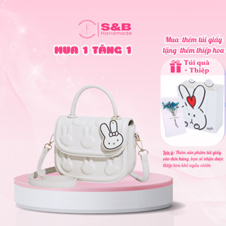  Túi tự đan hình thỏ có quai xách đeo chéo dập nổi 2D họa tiết xinh xắn phong cách trẻ trung B103 
