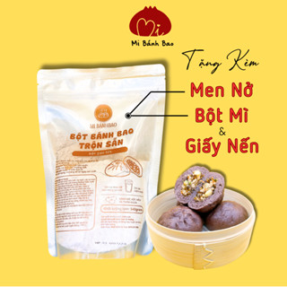 Bột Bánh Bao pha sẵn loại BỘT GẠO LỨT 540g (Tặng Men nở, bột thấm tay & giấy lót bánh), Gạo Lứt
