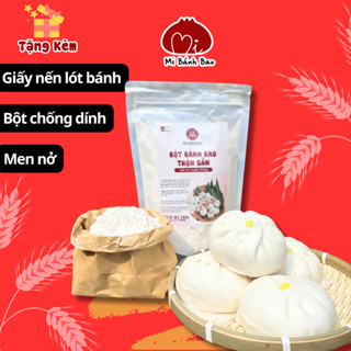 ĐỦ LOẠI Bột Bánh Bao pha sẵn Mi BánhBao Gạo lứt, Nguyên Cám, Than Tre (Tặng Men nở & giấy lót bánh)