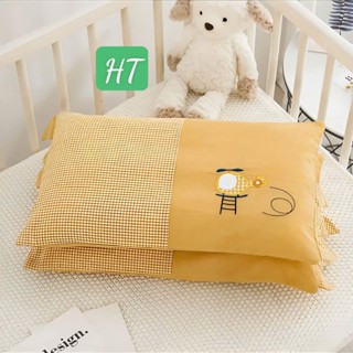 Gối cotton trẻ em thêu hình  đáng yêu ruột bông silic cực êm cho bé mẫu giáo và tiểu học