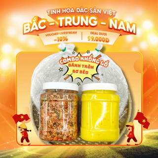 Combo SIÊU BƠ 500g bánh tráng phơi sương mềm dẻo + 500g bơ béo + 400g muối tép hành cay