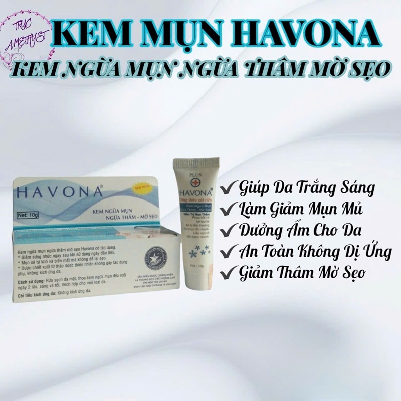 Combo 3 kem mụn Havona mờ thâm dị ứng