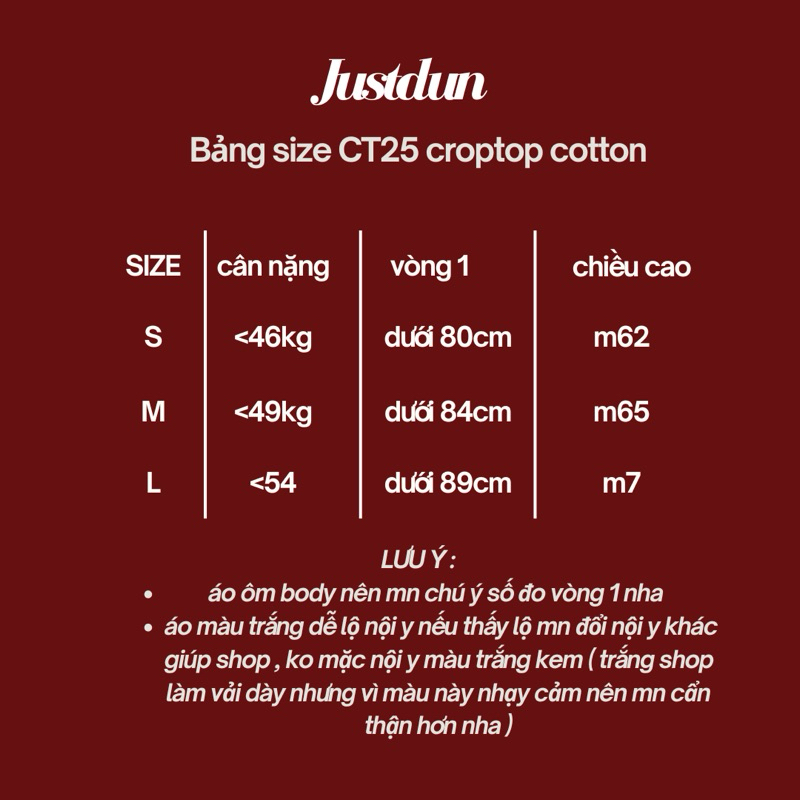 Áo Thun Nữ Dài Tay Croptop JUSTDUN CT25 – Dáng Ôm Body, Chất Liệu Cotton Mịn Mềm, Co Giãn Thoải Mái | BigBuy360 - bigbuy360.vn