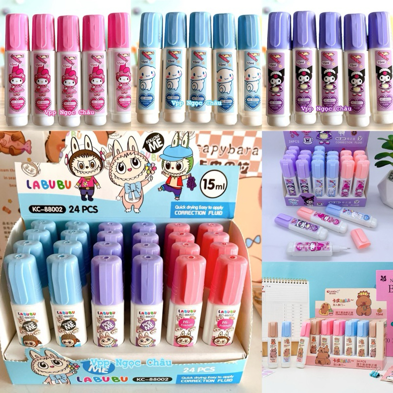 Bút Xoá Nước Labubu, Sanrio, Bút Xoá Nước Thiên Long CP02