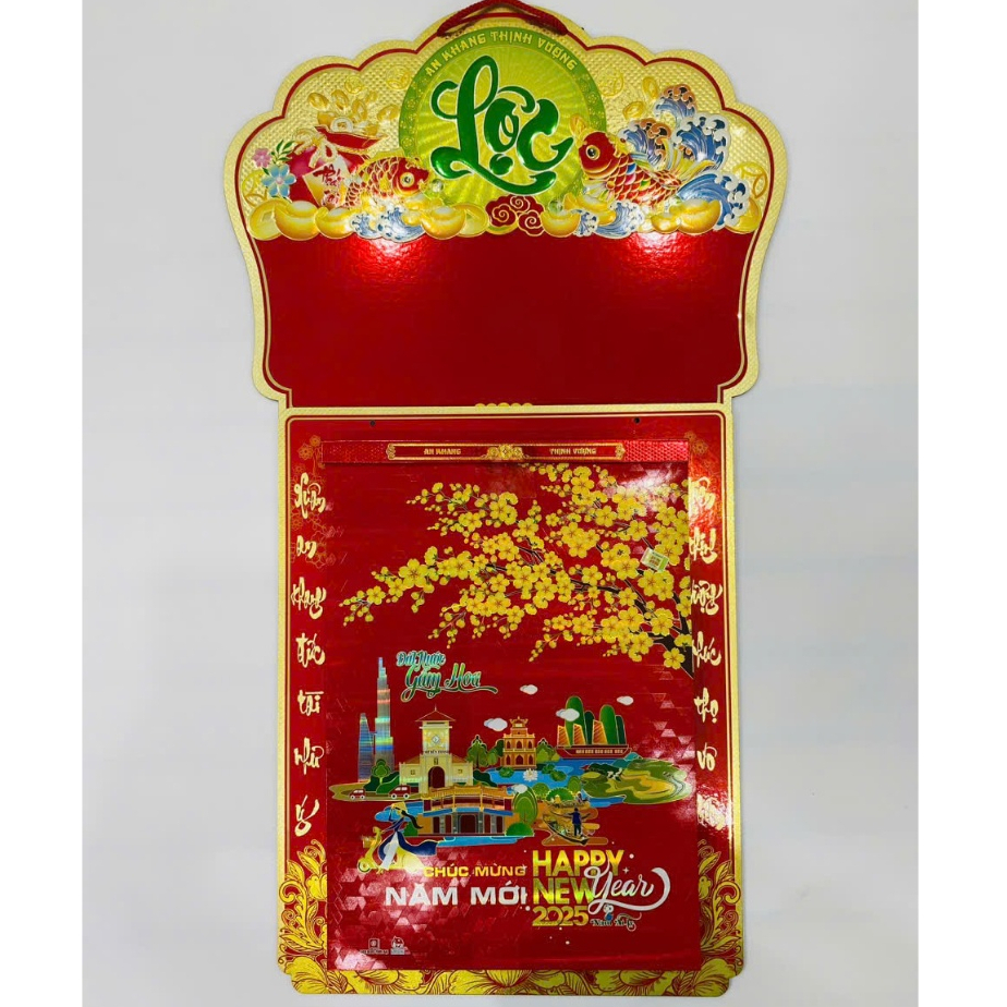 LỊCH TẾT 2025 - Lịch Bloc 2025 Kích Cỡ SIÊU ĐẠI 29x41cm Bloc - BLOC ĐẤT NƯỚC GẤM HOA