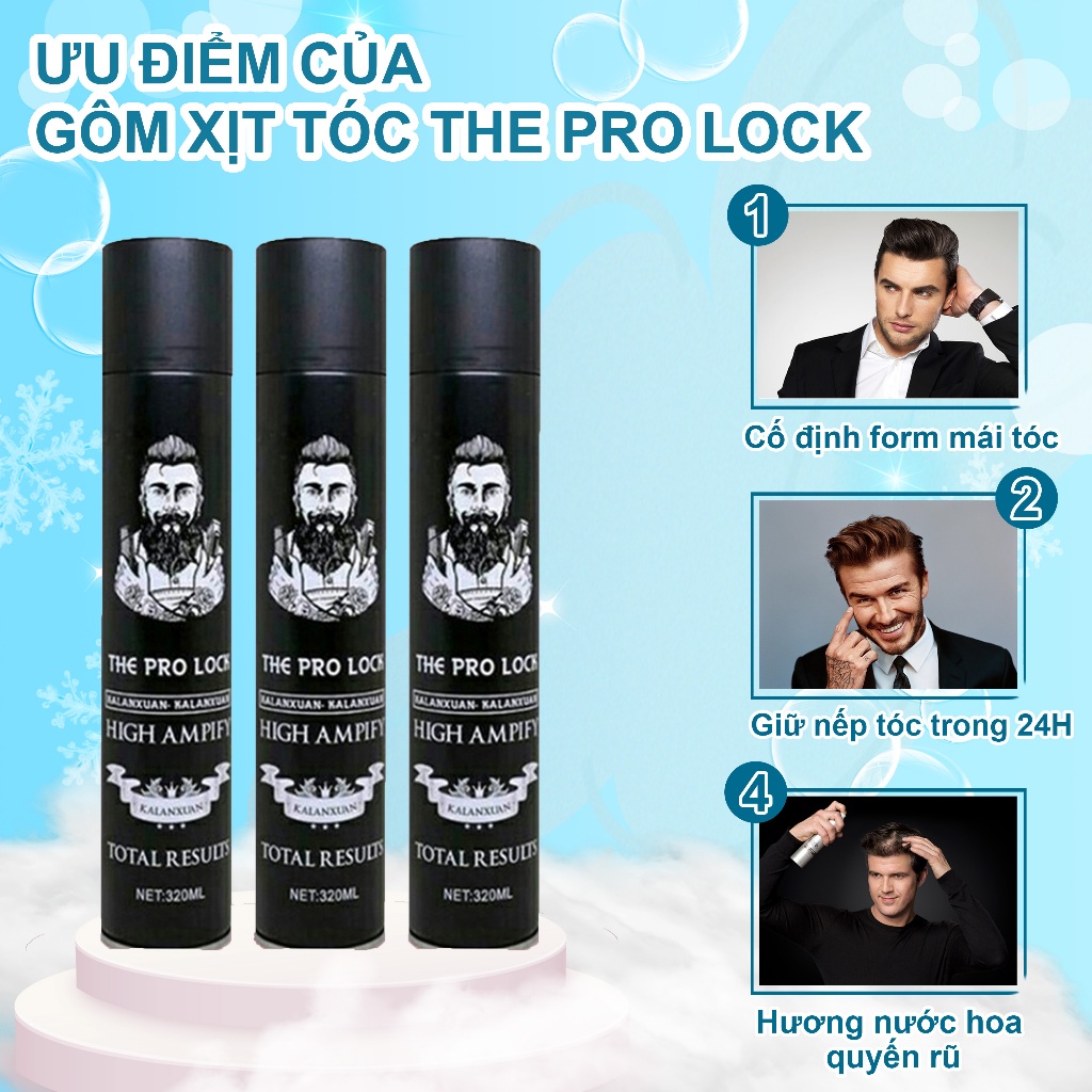 COMBO 3 CHAI Gôm xịt tóc The Pro Lock 420ML  CHÍNH HÃNG