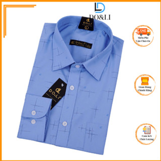 Áo Sơ Mi Nam DÀI TAY  CAO CẤP  Áo Có Cổ Trung Niên Nhiều Màu DOLI Hoạ Tiết Dài Tay