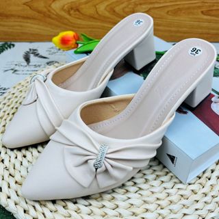 HN-15 Giày Dép Nữ Sục 5P Nơ Xếp Nơ Bướm Chuẩn Size Êm Chân Chuẩn Hàng Shop - HẠNH NGUYÊN STORE