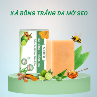  Xà Bông Trắng Da Mờ Sẹo Mờ Thâm - 130G Soritox. Từ Thảo Mộc Tự Nhiên An Toàn Lành Tính 