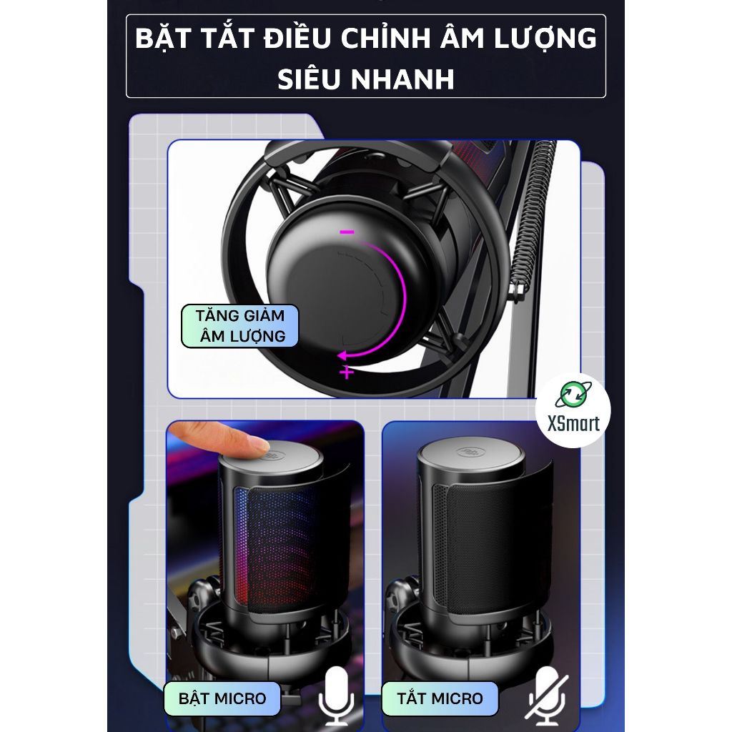 Micro Thu Âm Livestream Chuyên Nghiệp ShouFei ME6S Lọc Tạp Âm, LED RGB, Thu Âm 360° Cho Pc Laptop | BigBuy360 - bigbuy360.vn
