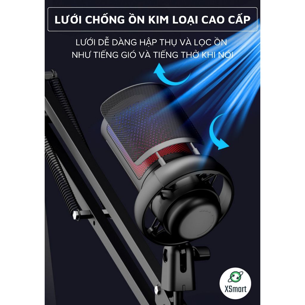 Micro Thu Âm Livestream Chuyên Nghiệp ShouFei ME6S Lọc Tạp Âm, LED RGB, Thu Âm 360° Cho Pc Laptop | BigBuy360 - bigbuy360.vn