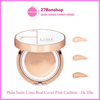 Phấn nước kiềm dầu, lâu trôi lime real cover pink cushion - da dầu