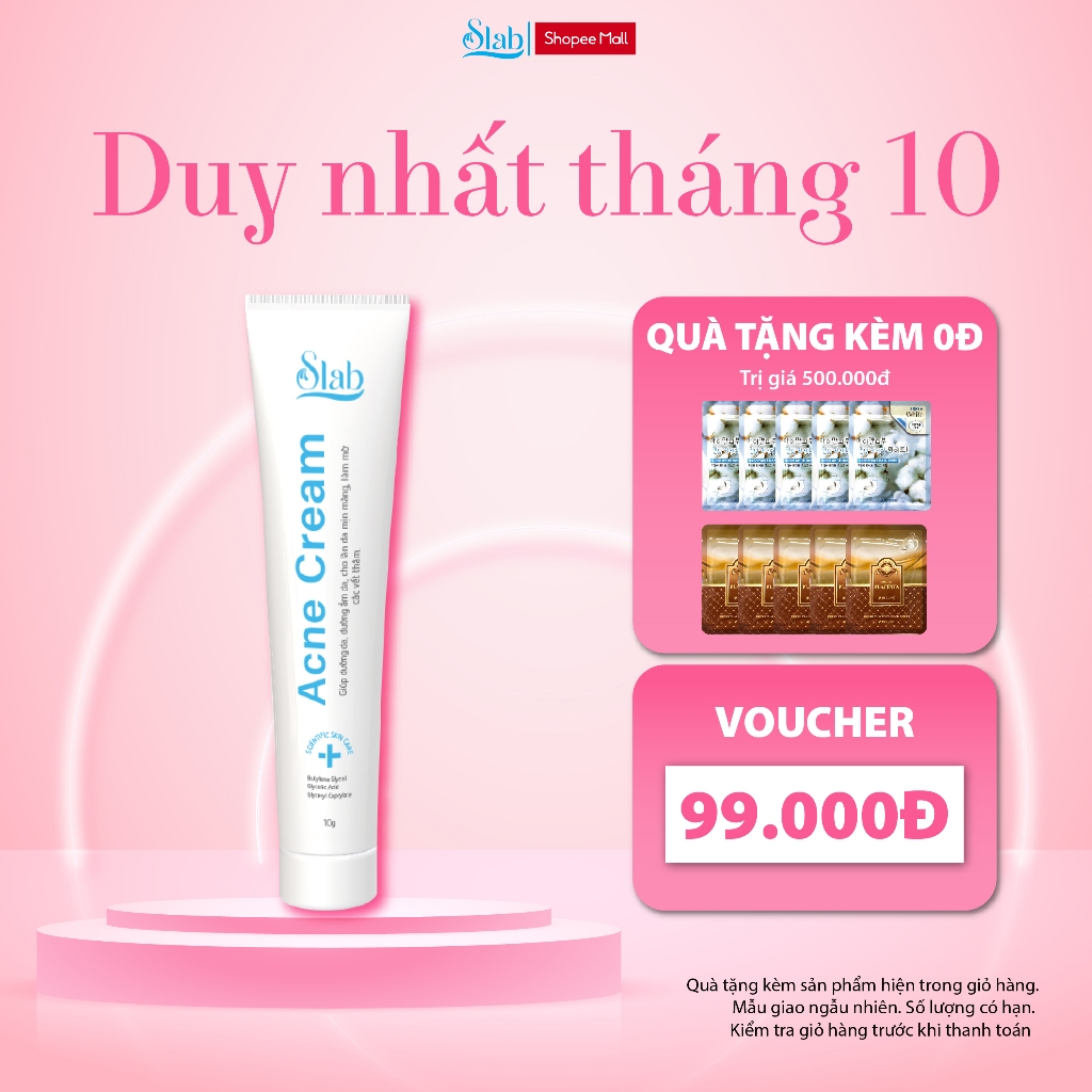 Kem chấm mụn Acne Cream Slab Giảm Sưng Viêm, Mờ Thâm Sẹo 10g - Mỹ Phẩm Dưỡng Da Salb