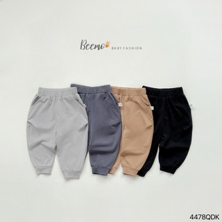  Quần dài Beemo jogger trơn vải cotton cho bé trai mặc đi chơi đi học từ 9-24kg 4478QDK 