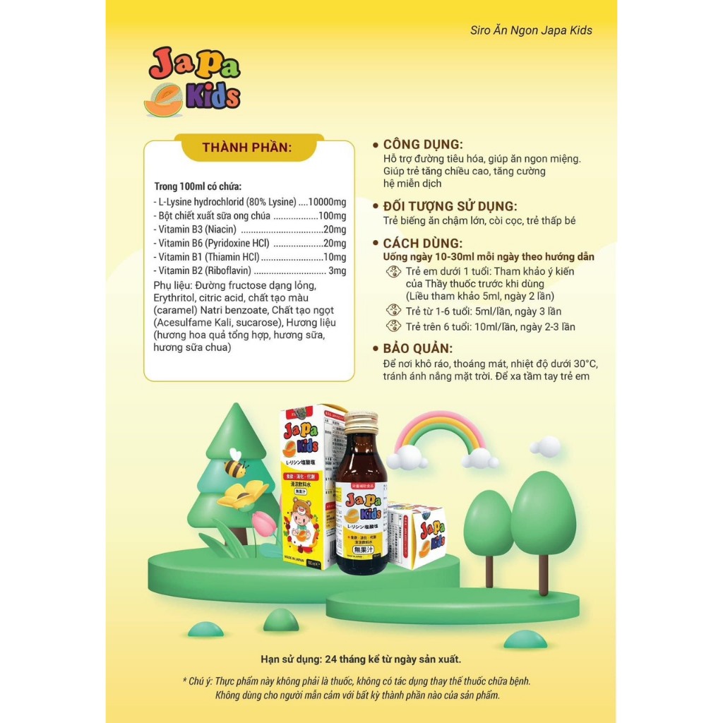 [ Mua 7 Tặng 3 ] Siro JAPA KIDS Cho Trẻ Biếng Ăn Còi Cọc Suy Dinh Dưỡng , Giúp Trẻ Ăn Ngon Tăng Cân