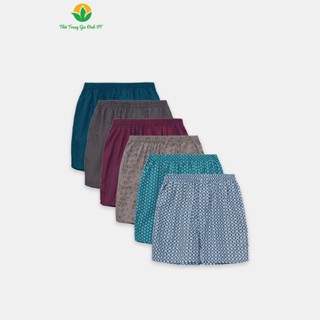 Quần đùi nam cotton Việt Thắng mặc nhà thoáng mát, đi ngủ thoải mái Q01.2414