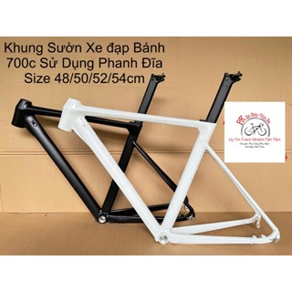 Khung xe đạp Road - Touring cao cấp, Sườn nhôm xe đạp Đua không mối hàn dây cáp đi âm khung