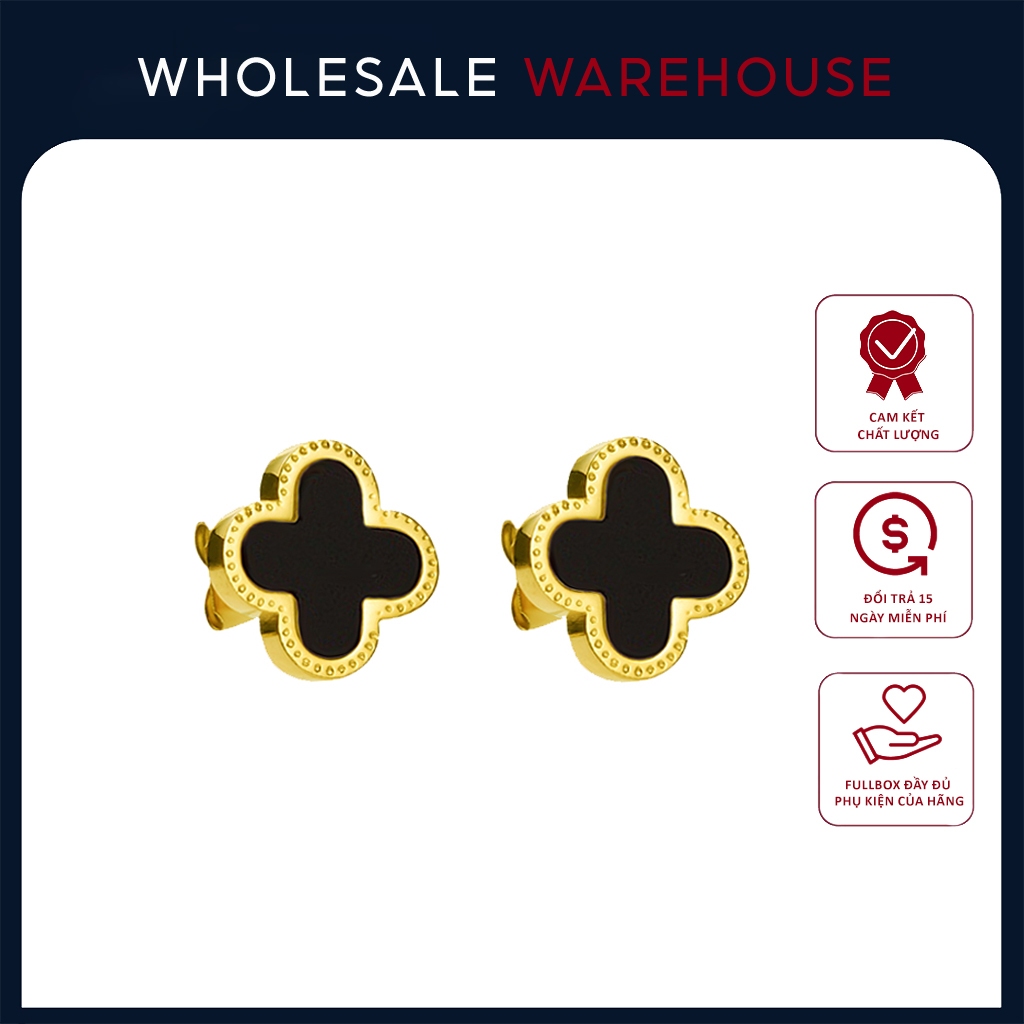 Khuyên tai nữ Lucky Four Leaves Sliver Earrings 3023 Fullbox