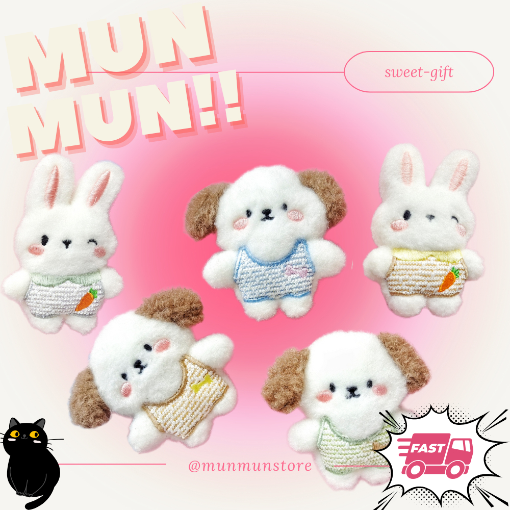 Ghim hình cún thỏ cà rốt đáng yêu chất liệu nỉ phụ kiện gắn túi, balo GHIM15