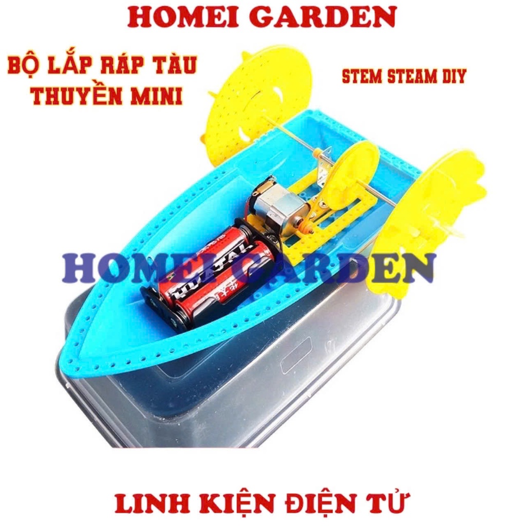 Bộ Kit lắp ghép tàu thuyền mini, mô hình cano theo phương pháp giáo dục stem steam - HM0469