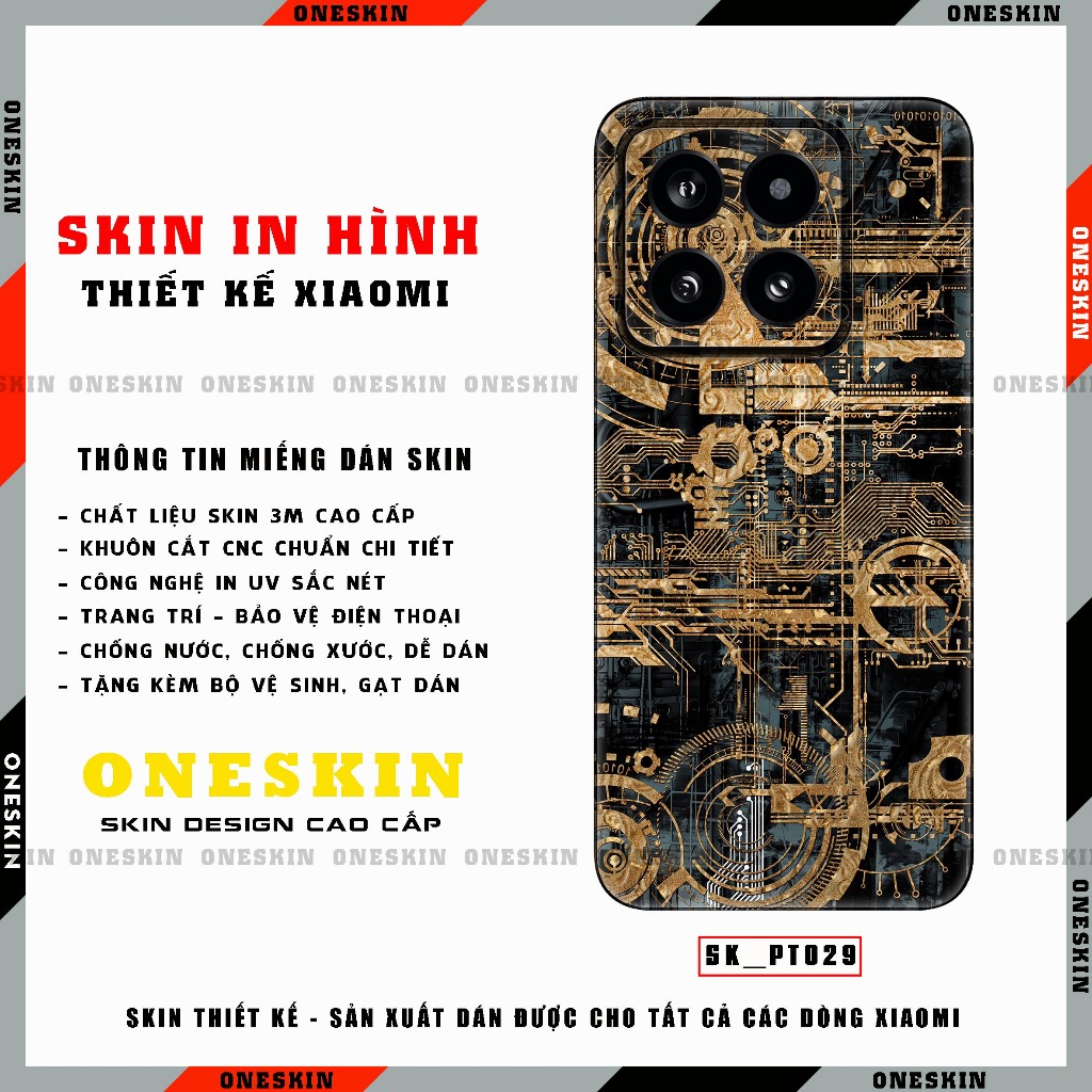 Miếng Dán Skin 3M In Hình Lưng  Dán Cho Xiaomi K70/K70 Pro  |SK_PT029| Khuôn Cắt CNC chuẩn Chi Tiết,