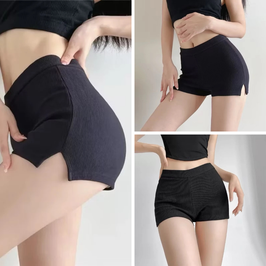 Quần Đùi Nữ Biker 3 Màu Quần Short Nữ Cạp Cao Chất Len Tăm Ôm Tôn V3 co giãn Thể Thao | BigBuy360 - bigbuy360.vn