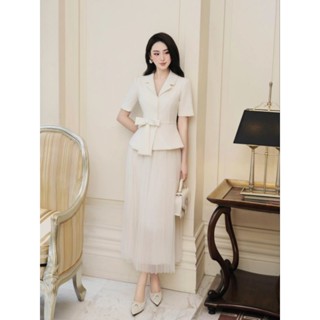 sét áo vest kiểu mix chân váy tiểu thư hàng cao cấp