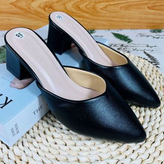 HN-17 Giày Dép Nữ Sục 5P Cổ Tim Trơn Chuẩn Size Êm Chân Chuẩn Hàng Shop - HẠNH NGUYÊN STORE