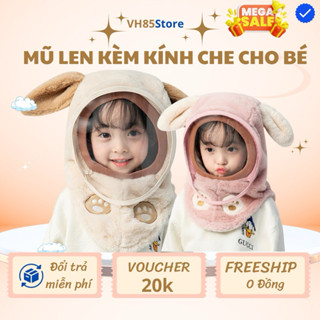 Mũ Len Trùm Đầu Cho Bé - Kính Chắn Gió Chống Bụi, Ấm Áp Và An Toàn Cho Mùa Đông